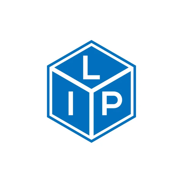 Логотип Літери Lip Чорному Тлі Lip Креативні Ініціали Концепції Логотипу — стоковий вектор