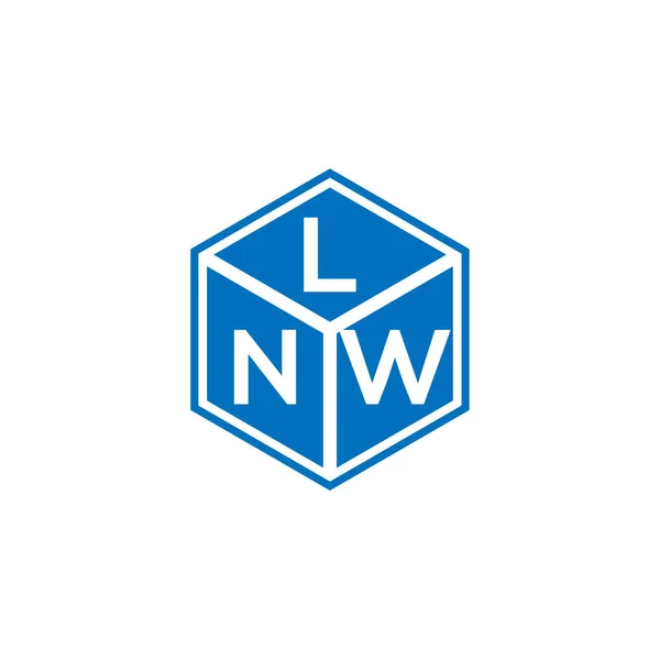 Lnw Logo Ontwerp Zwarte Achtergrond Lnw Creatieve Initialen Letter Logo — Stockvector