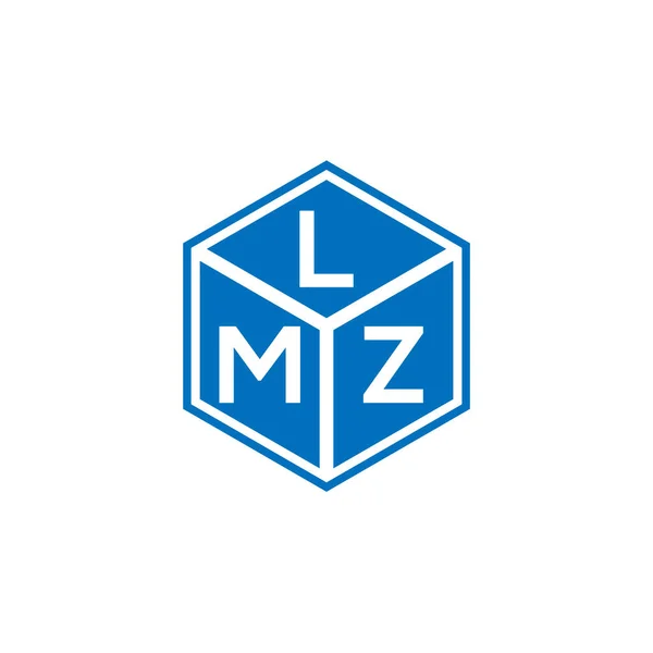 Lmz Lettera Logo Design Sfondo Nero Lmz Creativo Iniziali Lettera — Vettoriale Stock