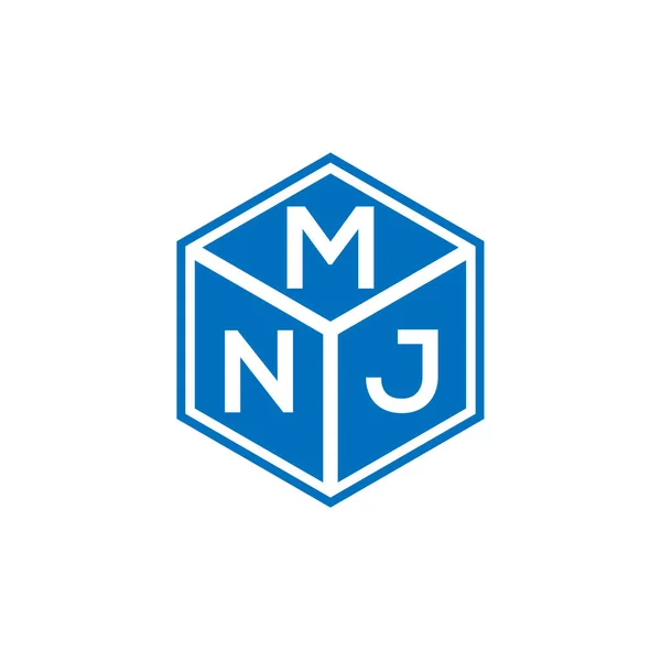 Mnj Logo Ontwerp Zwarte Achtergrond Mnj Creatieve Initialen Letter Logo — Stockvector