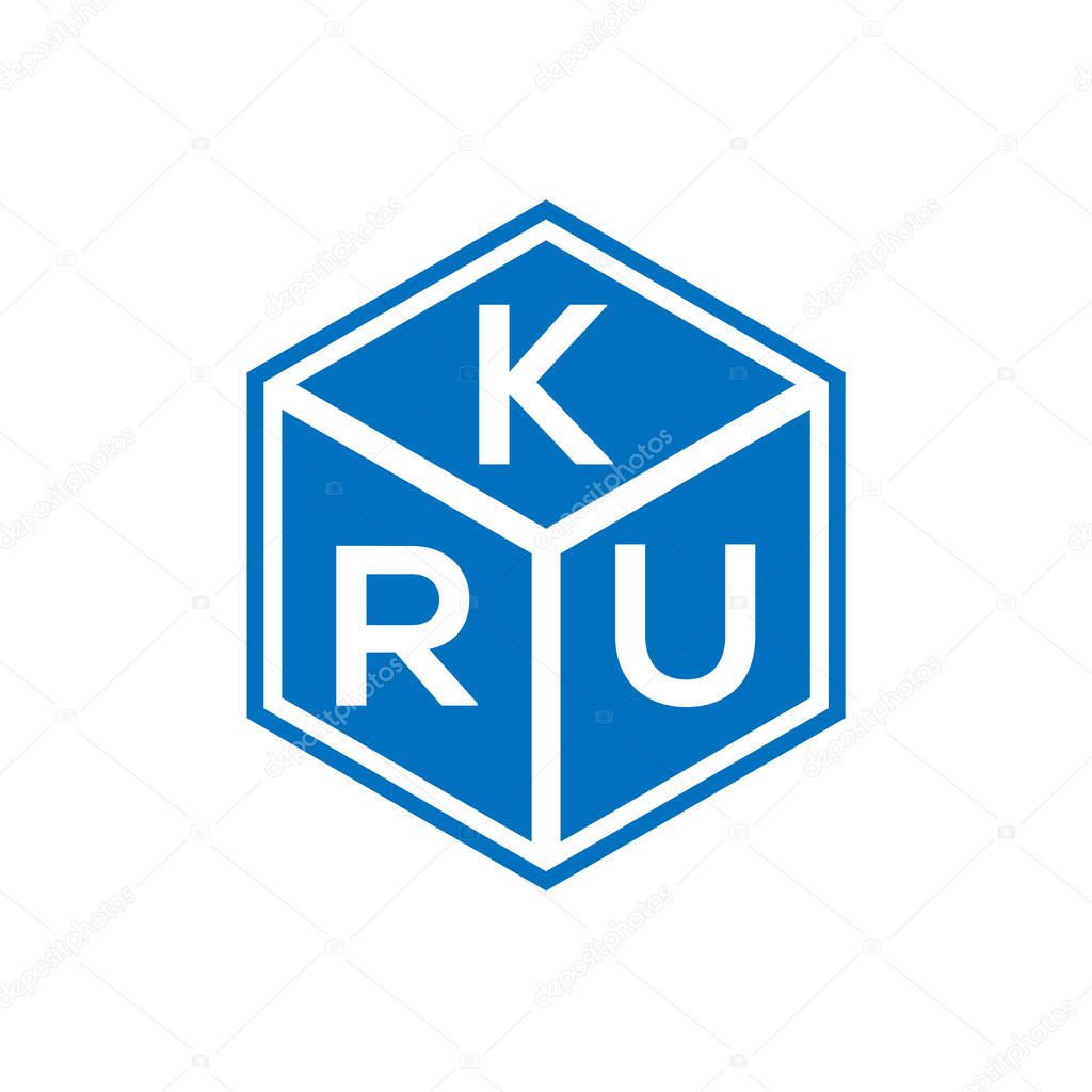 KRU letter logo design on black background. KRU creative initials letter logo concept. KRU letter design.