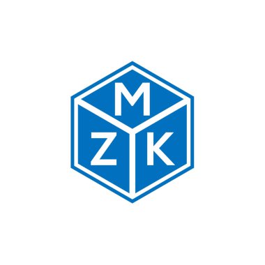 Siyah arkaplanda MZK harf logosu tasarımı. MZK yaratıcı harflerin baş harfleri logo kavramı. MZK harf tasarımı.