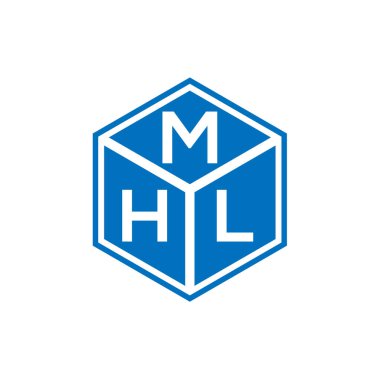Siyah arkaplanda MHL harf logosu tasarımı. MHL yaratıcı harflerin baş harfleri logo kavramı. MHL harf tasarımı.