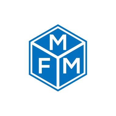 Siyah arka planda MFM harf logosu tasarımı. MFM yaratıcı harflerin baş harfleri logo kavramı. MFM harf tasarımı.