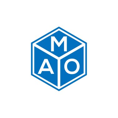 Siyah arka planda MAO harfi logo tasarımı. MAO yaratıcı harflerin baş harfleri logo kavramı. MAO harf tasarımı.
