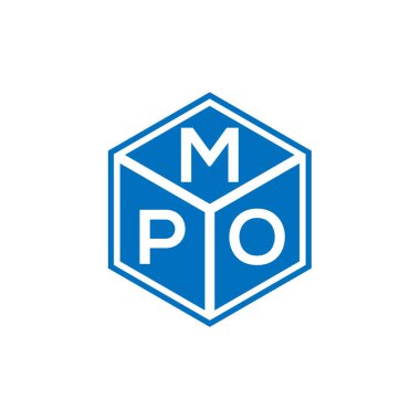 Siyah arka planda MPO harf logosu tasarımı. MPO yaratıcı harflerin baş harfleri logo kavramı. MPO harf tasarımı.