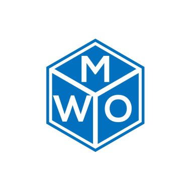 Siyah arka planda MWO harfi logo tasarımı. MWO yaratıcı harf logosu konsepti. MWO harf tasarımı.