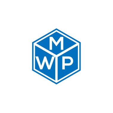 Siyah arka planda MWP harf logosu tasarımı. MWP yaratıcı harflerin baş harfleri logo kavramı. MWP harf tasarımı.