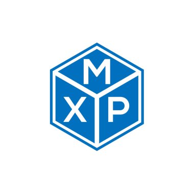 Siyah arkaplanda MXP harf logosu tasarımı. MXP yaratıcı harflerin baş harfleri logo kavramı. MXP harf tasarımı.