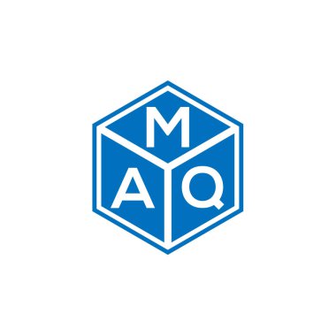 Siyah arka planda MAQ harfi logo tasarımı. MAQ yaratıcı harflerin baş harfleri logo kavramı. MAQ harf tasarımı.