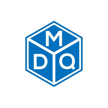 Siyah arka planda MDQ harf logosu tasarımı. MDQ yaratıcı harflerin baş harfleri logo kavramı. MDQ harf tasarımı.