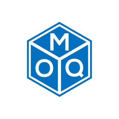 Siyah arka planda MOQ harf logosu tasarımı. MoQ yaratıcı harflerin baş harfleri logo kavramı. MOQ harf tasarımı.