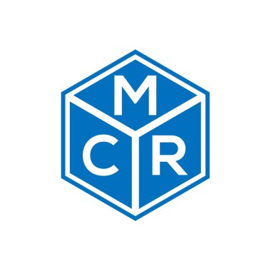 Siyah arka planda MCR harf logosu tasarımı. MCR yaratıcı harflerin baş harfleri logo kavramı. MCR harf tasarımı.