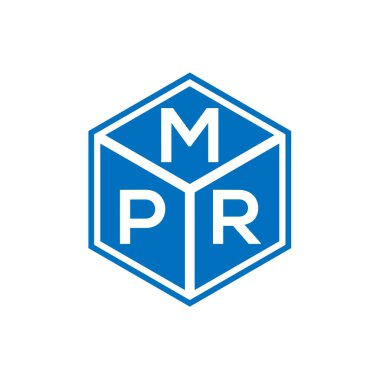 Siyah arka planda MPR harf logosu tasarımı. MPR yaratıcı harflerin baş harfleri logo kavramı. MPR harf tasarımı.