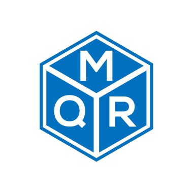 Siyah arka planda MQR harf logosu tasarımı. MQR yaratıcı harflerin baş harfleri logo kavramı. MQR harf tasarımı.