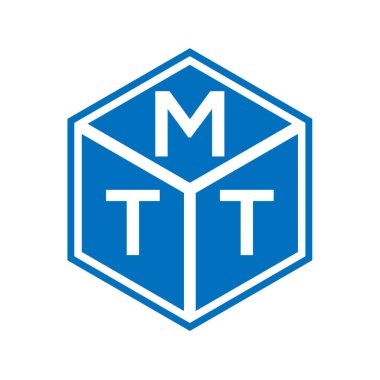 Siyah arka planda MTT harf logosu tasarımı. MTT yaratıcı harf logosu konsepti. MTT harf tasarımı.