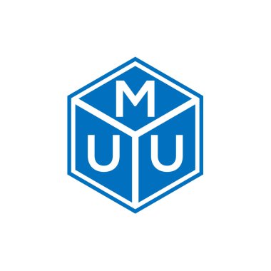 MUU harf logosu tasarımı siyah arka planda. MUU yaratıcı harf logosu konsepti. MUU harf tasarımı.