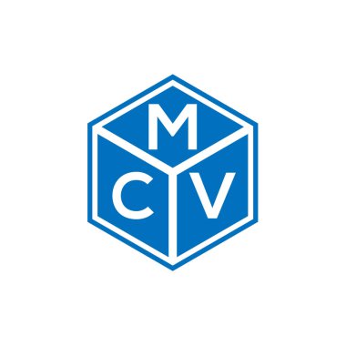 Siyah arka planda MCV harf logosu tasarımı. MCV yaratıcı harflerin baş harfleri logo kavramı. MCV harf tasarımı.