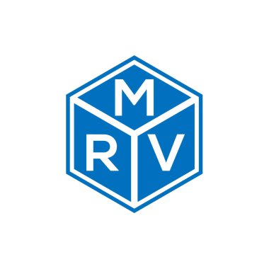 Siyah arkaplanda MRV harfi logosu tasarımı. MRV yaratıcı harfler logosu konsepti. MRV harf tasarımı.