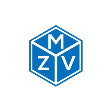 Siyah arkaplanda MZV harf logosu tasarımı. MZV yaratıcı harflerin baş harfleri logo kavramı. MZV harf tasarımı.