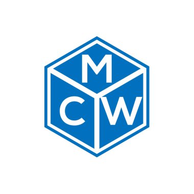 Siyah arka planda MCW harf logosu tasarımı. MCW yaratıcı harflerin baş harfleri logo kavramı. MCW harf tasarımı.