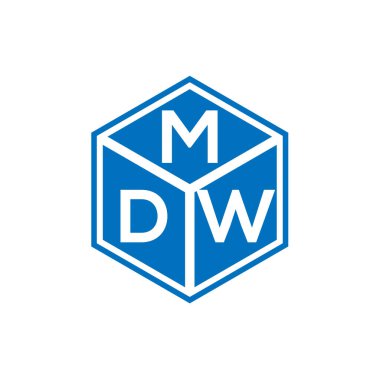 Siyah arka planda MDW harf logosu tasarımı. MDW yaratıcı harflerin baş harfleri logo kavramı. MDW harf tasarımı.