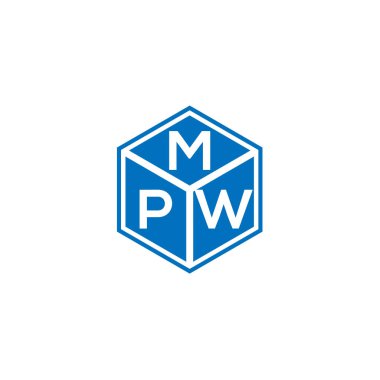 Siyah arkaplanda MPW harf logosu tasarımı. MPW yaratıcı harflerin baş harfleri logo kavramı. MPW harf tasarımı.