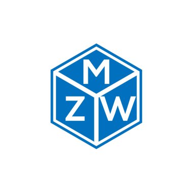 Siyah arkaplanda MZW harf logosu tasarımı. MZW yaratıcı harflerin baş harfleri logo kavramı. MZW harf tasarımı.