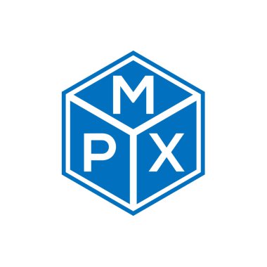 Siyah arkaplanda MPX harfli logo tasarımı. MPX yaratıcı harflerin baş harfleri logo kavramı. MPX harf tasarımı.