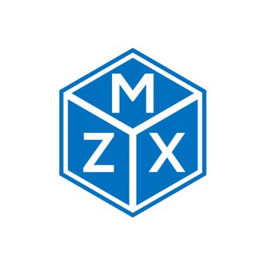 Siyah arkaplanda MZX harf logosu tasarımı. MZX yaratıcı harflerin baş harfleri logo kavramı. MZX harf tasarımı.