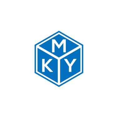 Siyah arkaplanda MKY harf logosu tasarımı. MKY yaratıcı harflerin baş harfleri logo kavramı. MKY harf tasarımı.