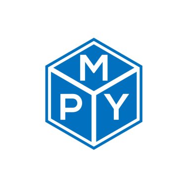 Siyah arkaplanda MPY harf logosu tasarımı. MPY yaratıcı harflerin baş harfleri logo kavramı. MPY harf tasarımı.