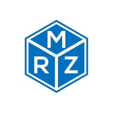 Siyah arka planda MRZ harf logosu tasarımı. MRZ yaratıcı harfler logosu konsepti. MRZ harf tasarımı.