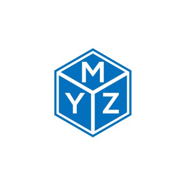 Siyah arka planda MYZ harf logosu tasarımı. MYZ yaratıcı harflerin baş harfleri logo kavramı. MYZ harf tasarımı.