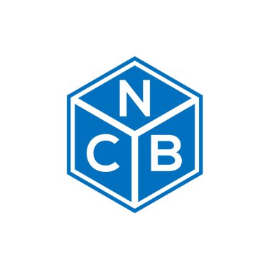 Siyah arka planda NCB harf logosu tasarımı. NCB yaratıcı harflerin baş harfleri logo kavramı. NCB harf tasarımı.