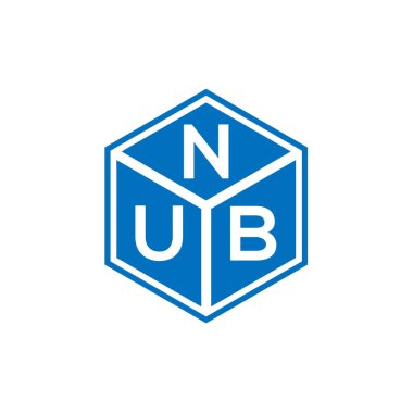Siyah arka planda NUB harfi logo tasarımı. NUB yaratıcı harflerin baş harfleri logo kavramı. NUB harf tasarımı.