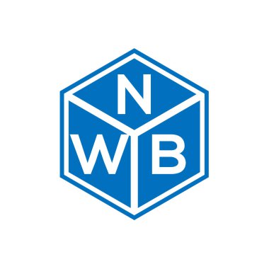 Siyah arka planda NWB harfi logo tasarımı. NWB yaratıcı harf logosu konsepti. NWB harf tasarımı.