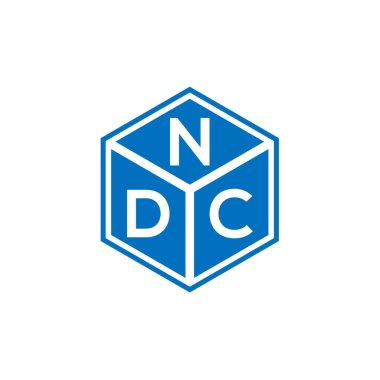 Siyah arka planda NDC harf logosu tasarımı. NDC yaratıcı harflerin baş harfleri logo kavramı. NDC harf tasarımı.