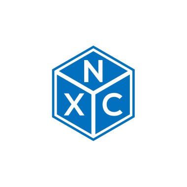 Siyah arkaplanda NXC harf logosu tasarımı. NXC yaratıcı harflerin baş harfleri logo kavramı. NXC harf tasarımı.