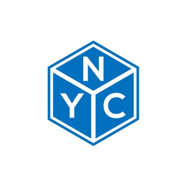 Siyah arka planda NYC harf logosu tasarımı. NYC yaratıcı harf logosu konsepti. NYC mektup tasarımı.