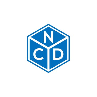 Siyah arkaplanda NCD harfli logo tasarımı. NCD yaratıcı harflerin baş harfleri logo kavramı. NCD harf tasarımı.