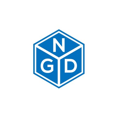 Siyah arka planda NGD harf logosu tasarımı. NGD yaratıcı harflerin baş harfleri logo kavramı. NGD harf tasarımı.