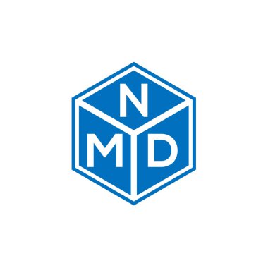 Siyah arka planda NMD harf logosu tasarımı. NMD yaratıcı harflerin baş harfleri logo kavramı. NMD harf tasarımı.