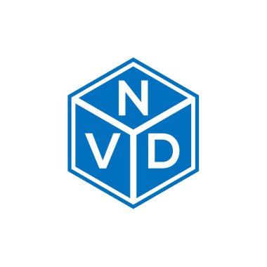 Siyah arka planda NVD harf logosu tasarımı. NVD yaratıcı harflerin baş harfleri logo kavramı. NVD harf tasarımı.