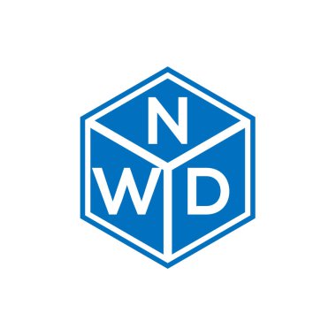 Siyah arka planda NWD harf logosu tasarımı. NWD yaratıcı harflerin baş harfleri logo kavramı. NWD harf tasarımı.