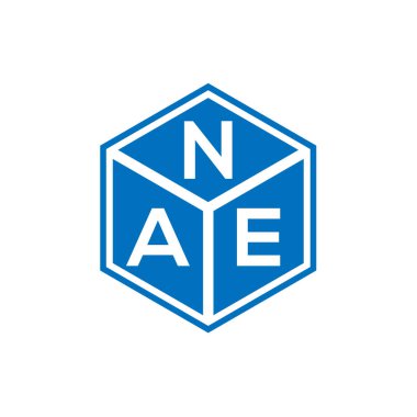Siyah arka planda MobileNAE harf logosu tasarımı. Yaratıcı harflerin baş harfleri logo konsepti. NAE harf tasarımı.