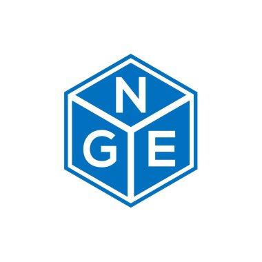 Siyah arka planda NGE harf logosu tasarımı. NGE yaratıcı harflerin baş harfleri logo kavramı. NGE harf tasarımı.