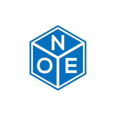 Siyah arka planda NOE harf logosu tasarımı. NOE yaratıcı harf logosu konsepti. NOE harf tasarımı.