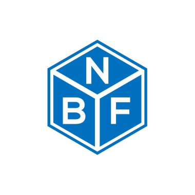 Siyah arka planda NBF harf logosu tasarımı. NBF yaratıcı harflerin baş harfleri logo kavramı. NBF harf tasarımı.