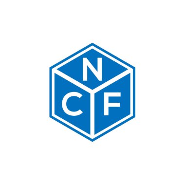 Siyah arka planda NCF harf logosu tasarımı. NCF yaratıcı harflerin baş harfleri logo kavramı. NCF harf tasarımı.